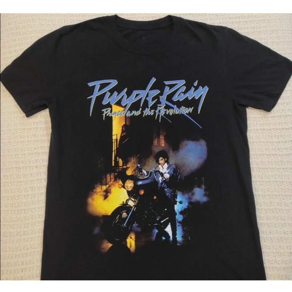 Prince Black Purple Rain Music Rock Concert Tour Band Shirt Mens Medium M